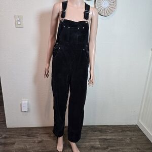 Vintage Xhilaration Overalls Black Velvet 90s  Y2K